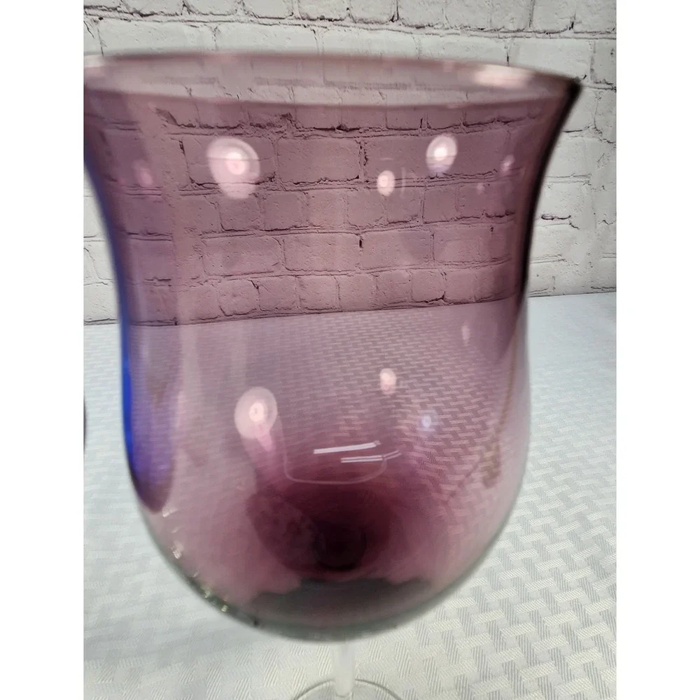 Lenox Gems Tulip Wine Glasses Set of 4 Multicolor Crystal Stemware 8.75